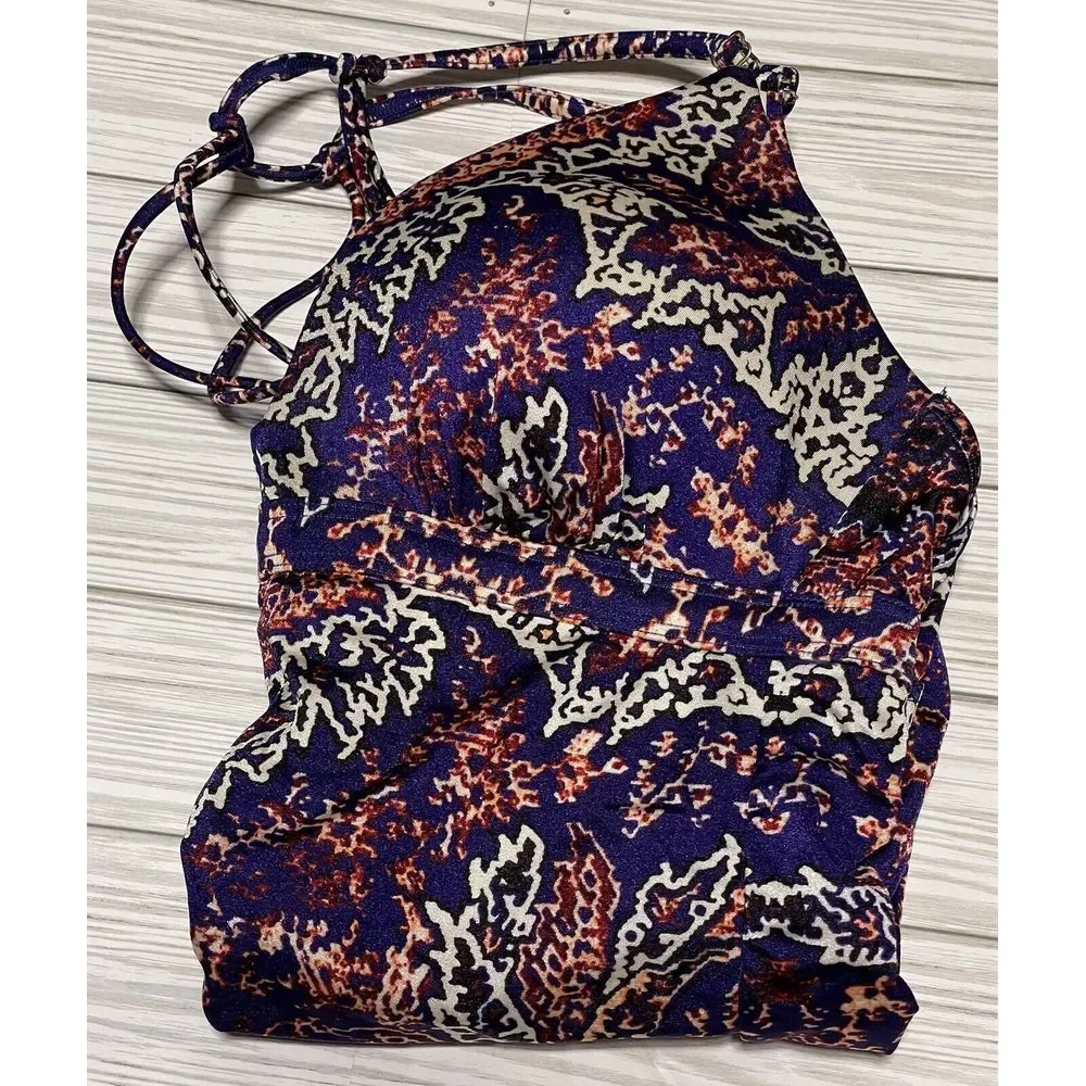 EUC ATHLETA Aqualuxe Print Molded Tankini Top Paradise Print SZ MEDIUM #213100